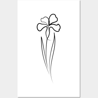 Iris Flower Minimal art | One Line Drawing | One Line Art Posters and Art